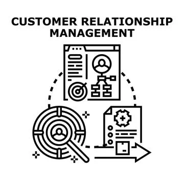 Customer relationship management system concept vector illustration Stock Illustration