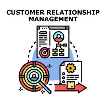 Customer relationship management system concept vector illustration Stock Illustration