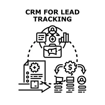 Customer relationship management system for lead tracking Иллюстрация