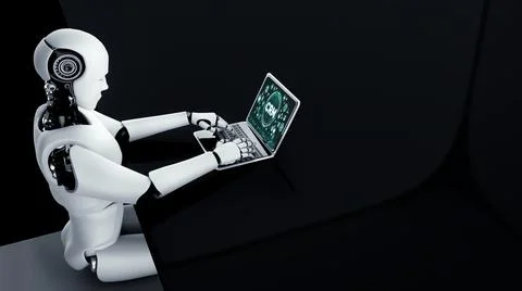 Customer relationship management system on modish computer for CRM business Stock Illustration