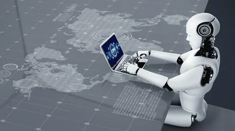 Customer relationship management system on modish computer for CRM business Stock Illustration