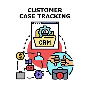 Customer relationship management system tracking client cases 스톡 일러스트