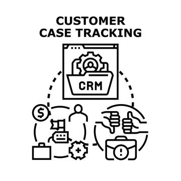 Customer relationship management system tracking client cases Stock Illustration