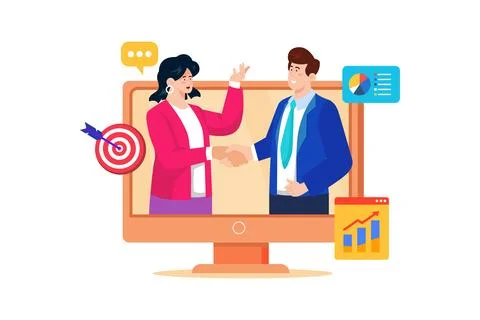 A customer relationship manager uses data to improve customer retention and.. Stock Illustration
