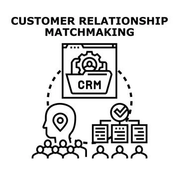 Customer relationship matchmaking using crm system Stock Illustration
