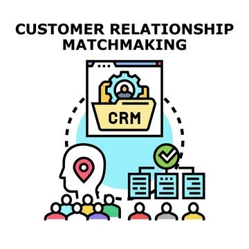 Customer relationship matchmaking using crm system Stock Illustration