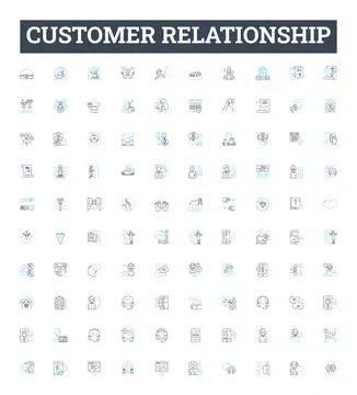 Customer relationship vector line icons set. Customer, Relationship, Customers Stock Illustration