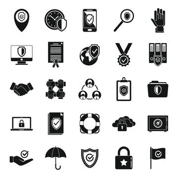 Customer reliability icons set simple vector. Social principles Stock Illustration