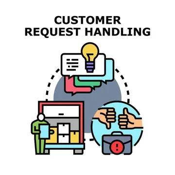 Customer request handling process with feedback loop Illustrazione stock