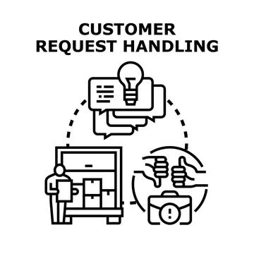 Customer request handling process with feedback loop Ilustração Stock