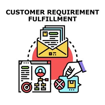 Customer requirement fulfillment process with client service concept Stock-Illustration