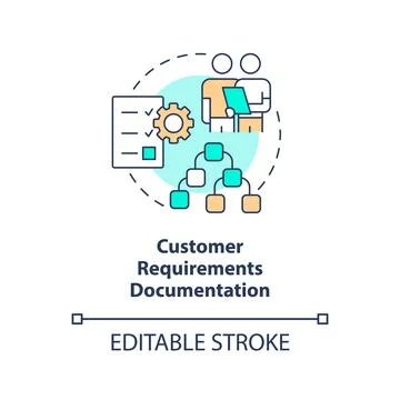 Customer requirements documentation concept icon Stock Illustration
