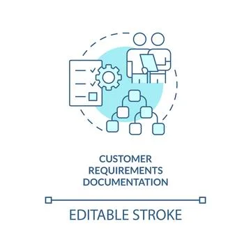 Customer requirements documentation turquoise concept icon イラスト素材