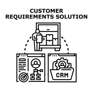 Customer requirements solution concept developing strategy process Stock Illustration