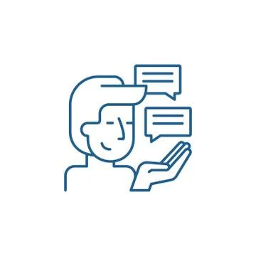 Customer research line icon concept. Customer research flat vector symbol, sign Stock Illustration
