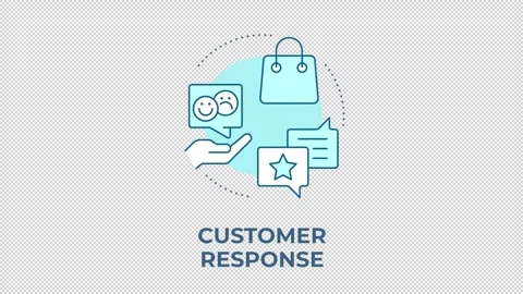 Customer response blue concept icon animation Stock Footage 344177946
