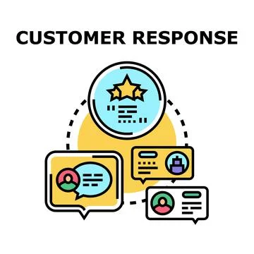 Customer response feedback communication process concept Stock Illustration