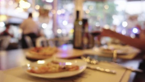 Customer in restaurant blurred shot Stock Footage 78252096