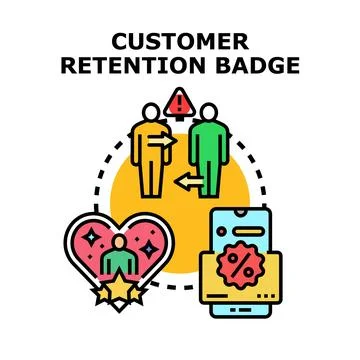 Customer retention badge concept vector illustration Stock Illustration