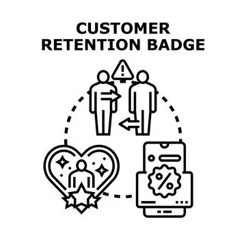 Customer retention badge concept vector illustration Stock Illustration