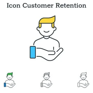 Customer Retention flat icon design for infographics and businesses Stock Illustration