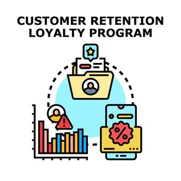 Customer retention loyalty program creating profitable relationships 库存插图
