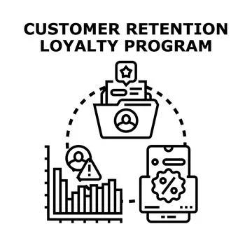 Customer retention loyalty program creating profitable relationships Illustrazione stock