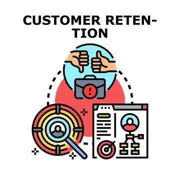 Customer retention management strategy with audience analysis Stock Illustration