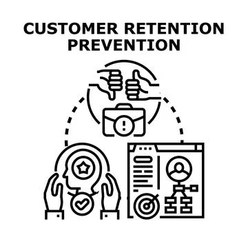 Customer retention prevention strategy avoiding client churn Stock Illustration