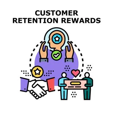Customer retention rewards program for client loyalty Stock Illustration