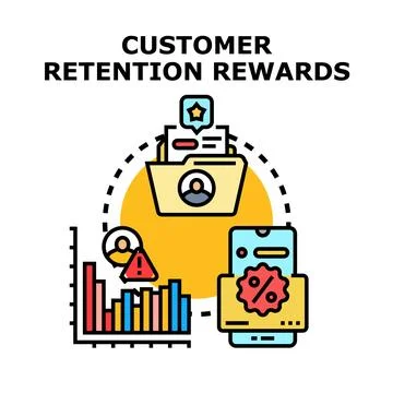 Customer retention rewards program for loyal clients Stock Illustration