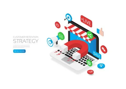 Customer retention strategy 스톡 일러스트