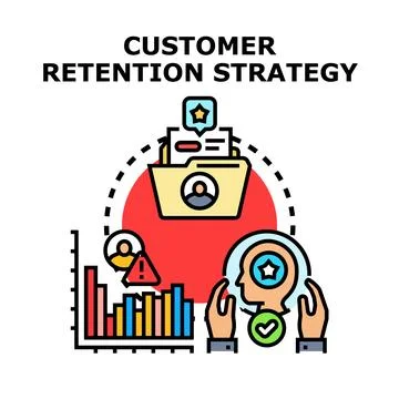 Customer retention strategy optimizing loyalty program success Stock Illustration