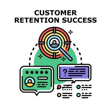 Customer retention success strategy vector illustration Illustrazione stock