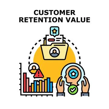 Customer retention value analyzing management strategy Stock Illustration