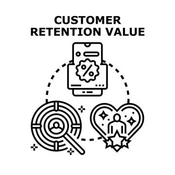 Customer retention value concept illustration Stock Illustration