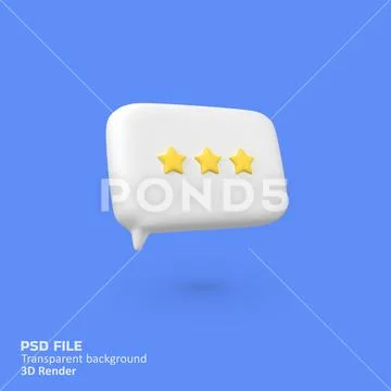 Customer Review bubble speech isolated 3d render icon illustration Plantilla PSD