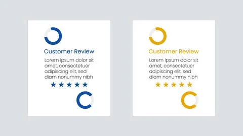 Customer review cards with star ratings and testimonials social proof custome 库存插图
