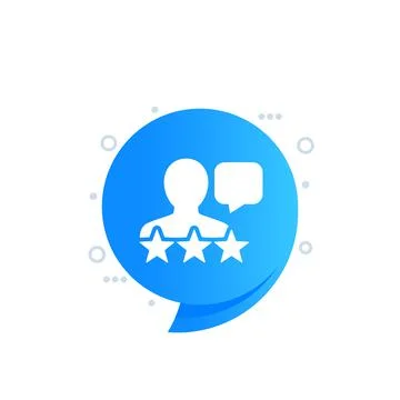 Customer review, comment and feedback, vector icon Stock Illustration