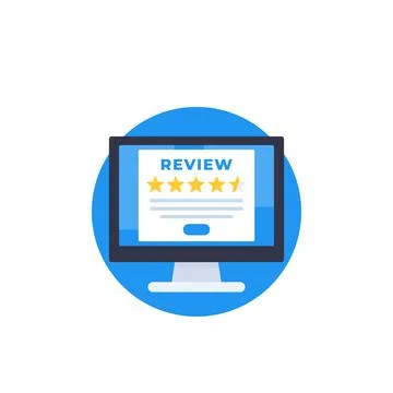 Customer review, feedback form on screen, vector illustration Stock Illustration