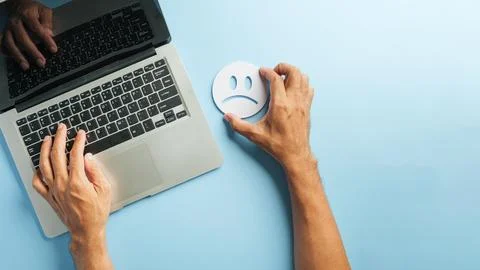 Customer review feedback online client dissatisfaction survey shows individ.. Stock Photos