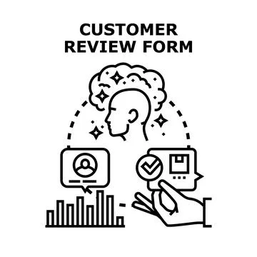 Customer review form concept receiving opinion feedback Stock Illustration