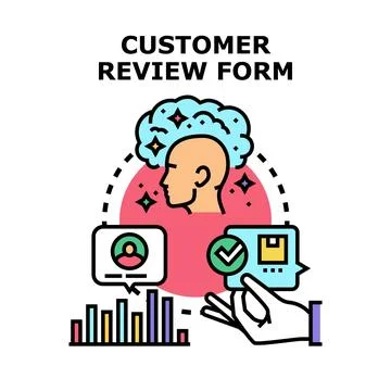Customer review form concept receiving opinion feedback Illustrazione stock