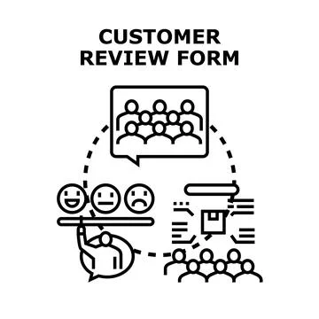 Customer review form evaluating service quality feedback Stock Illustration
