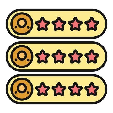 Customer review rating feedback evaluation star icon design Stock Illustration