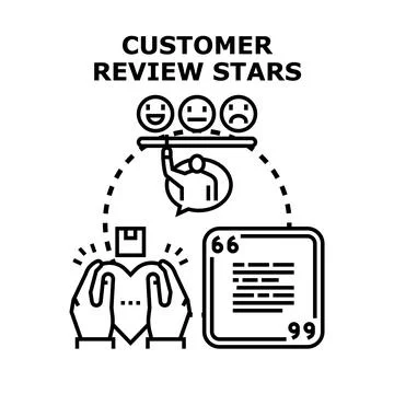Customer review rating system with feedback and loyalty Stock Illustration