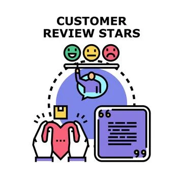 Customer review rating system with feedback and loyalty Stock Illustration
