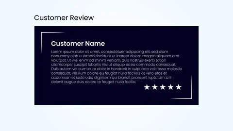 Customer review section with placeholder text and star ratings, customer fe.. Stock-Illustration
