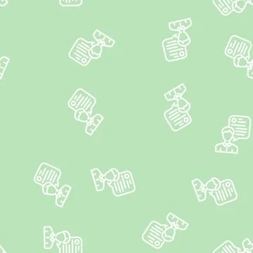 Customer review testimonial line vector seamless pattern Stock Illustration