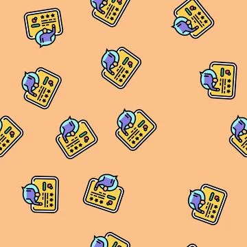 Customer review testimonial vector seamless pattern Stock Illustration